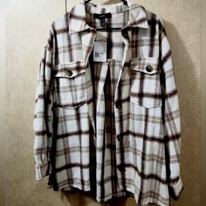 White and Brown Shacket